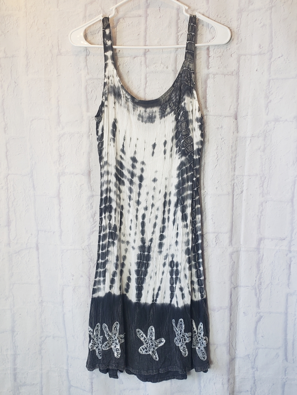 RAYA SUN Made In India Tie Dye Tank Dress Starfish Small